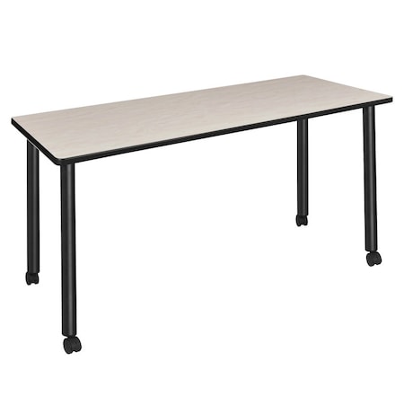 Regency Kee Mobile Tables, 66 W, 24 L, 29 H, Wood, Metal Top, Maple MTC6624PLBK